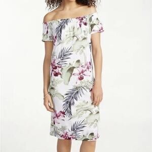 Tommy Bahama Lillium Gardens Women’s Sz Small Floral On/Off Shoulder Dress